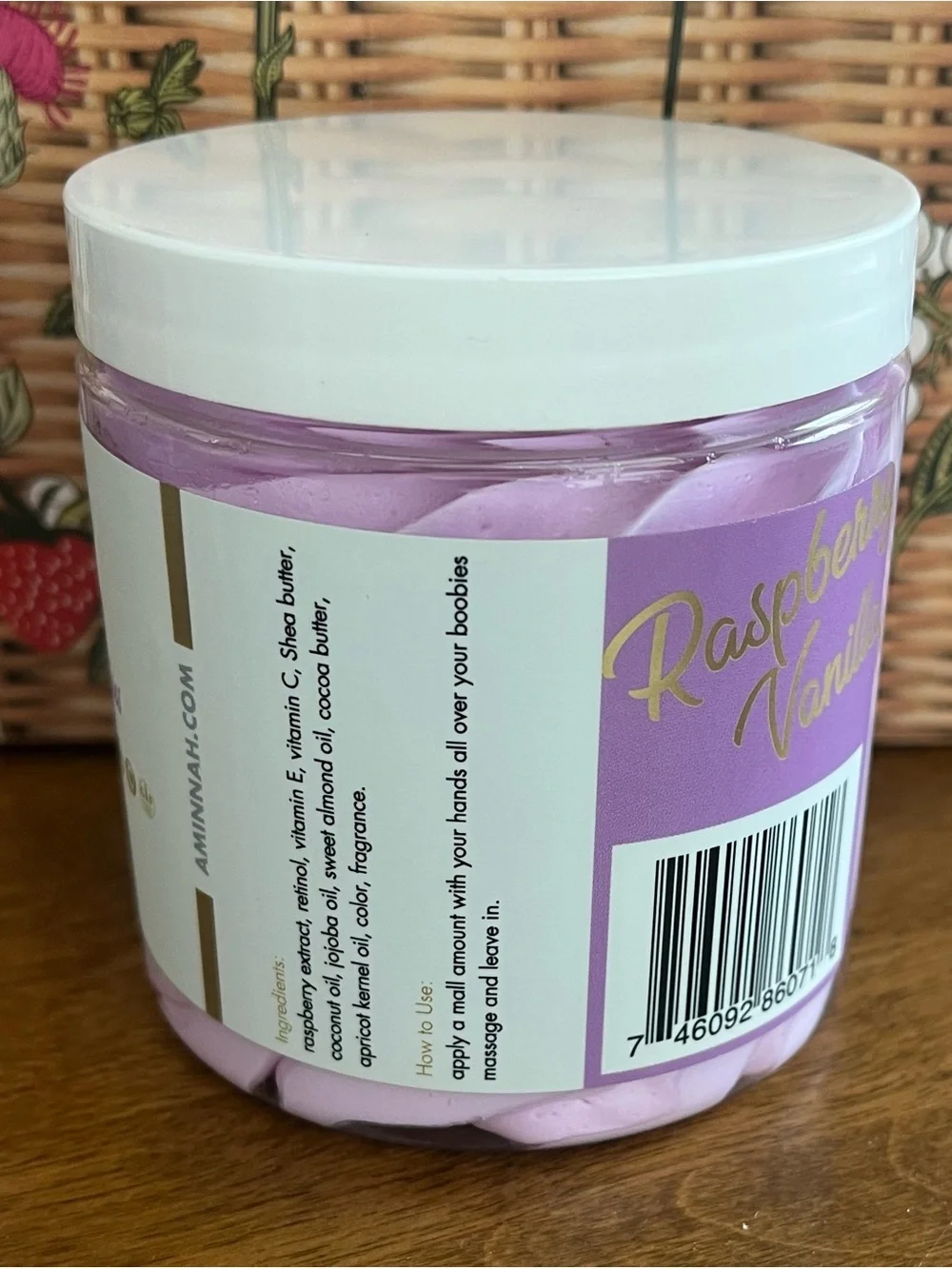 Aminnah Raspberry Vanilla Boobies Boobs Butter - NEW